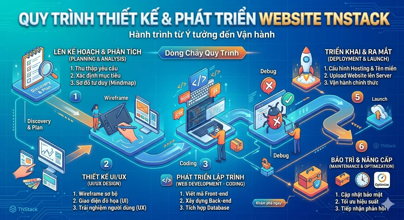 Quy trình thiết kế và phát triển website từ a tới z