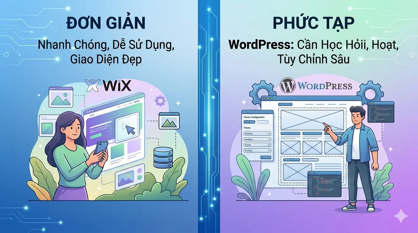 Mức độ sử dụng giữa wordpress và wix - so sánh wordpress vs wix