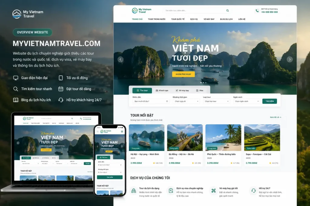 Website du lịch myvietnamtravel.com