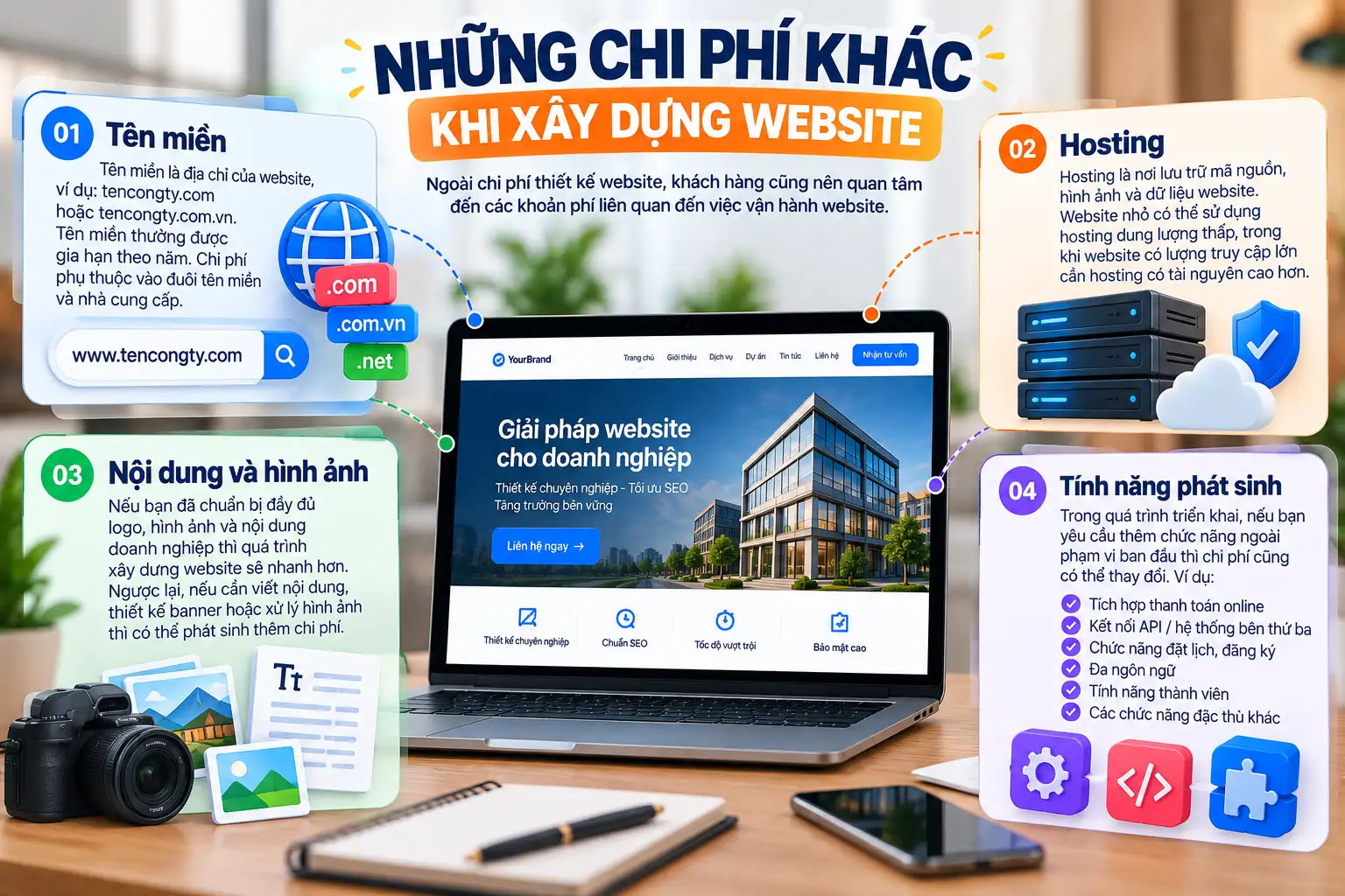 Chi Phí Thiết Kế Website – Cập Nhật Bảng Giá Chi Tiết Mới Nhất 6 Những chi phí khi thiết kế website