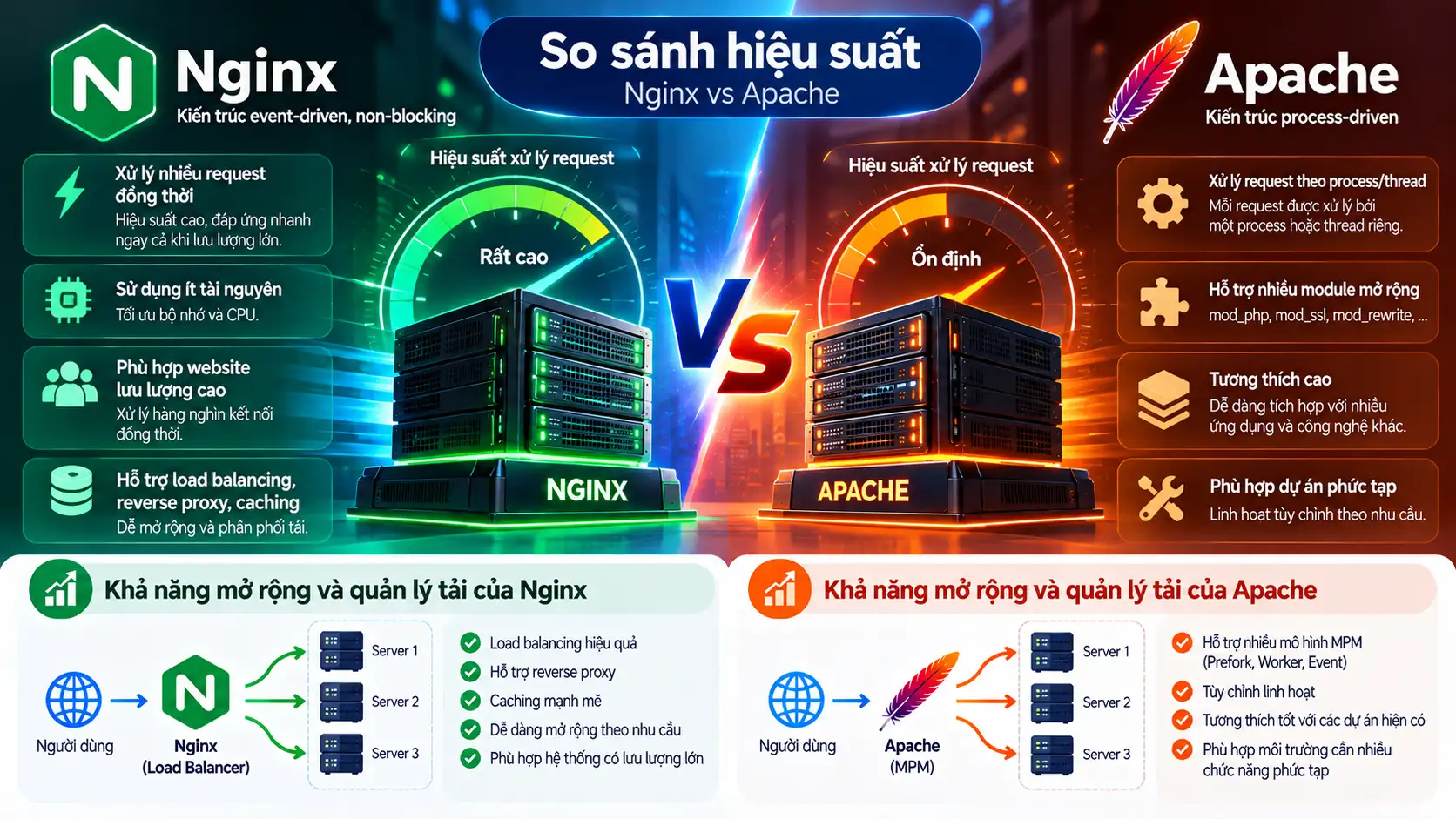 So Sánh Hiệu Suất Giữa Nginx Vs Apache