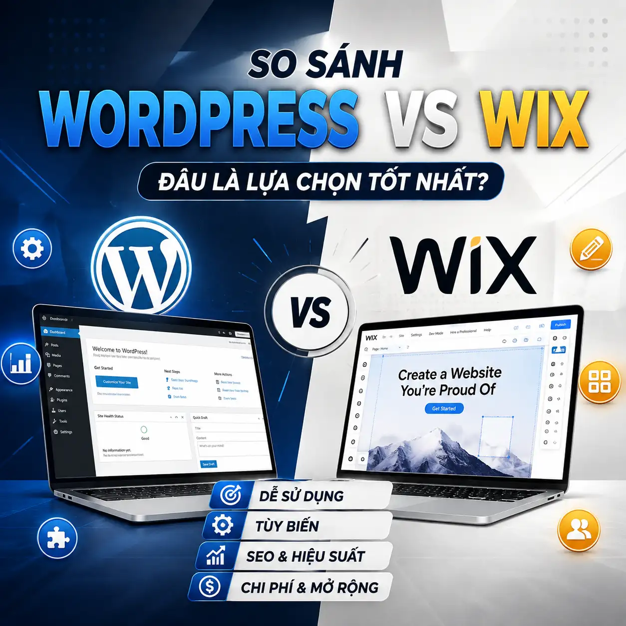 So Sánh WordPress Vs Wix
