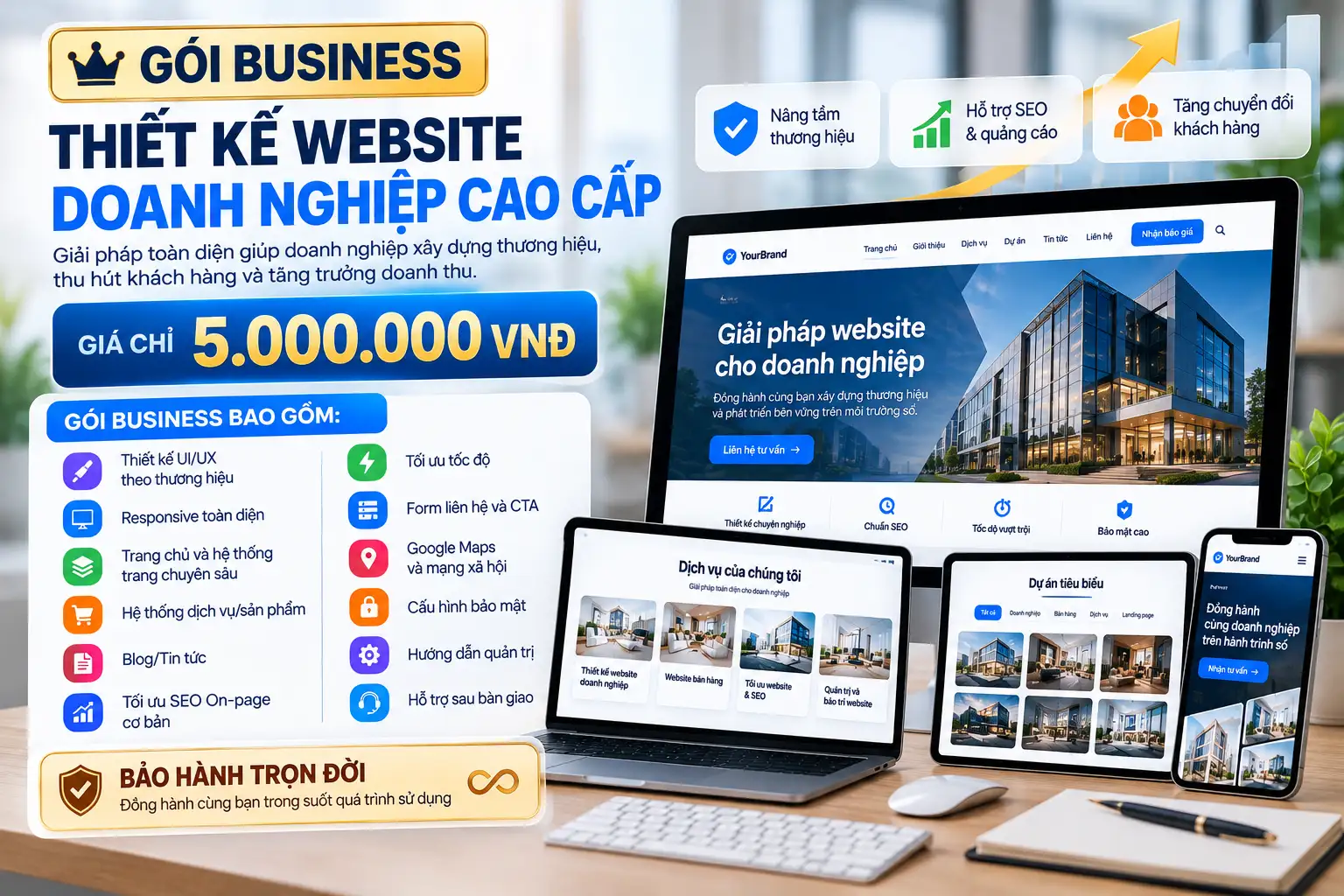 Chi Phí Thiết Kế Website – Cập Nhật Bảng Giá Chi Tiết Mới Nhất 4 Website doanh nghiệp giá chỉ từ 5.000k