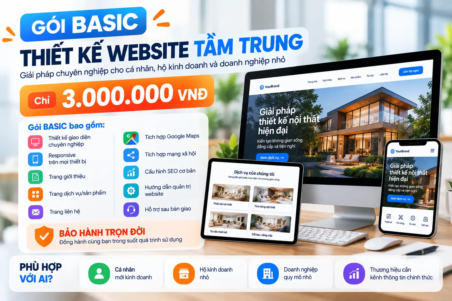 Chi Phí Thiết Kế Website – Cập Nhật Bảng Giá Chi Tiết Mới Nhất 3 Thiết kế website doanh nghiệp giá chỉ từ 3.000.000